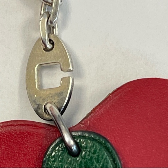 Hermes Bag Charm Leather Apple on Silver-tone Chain - Preloved - Picture 10 of 14